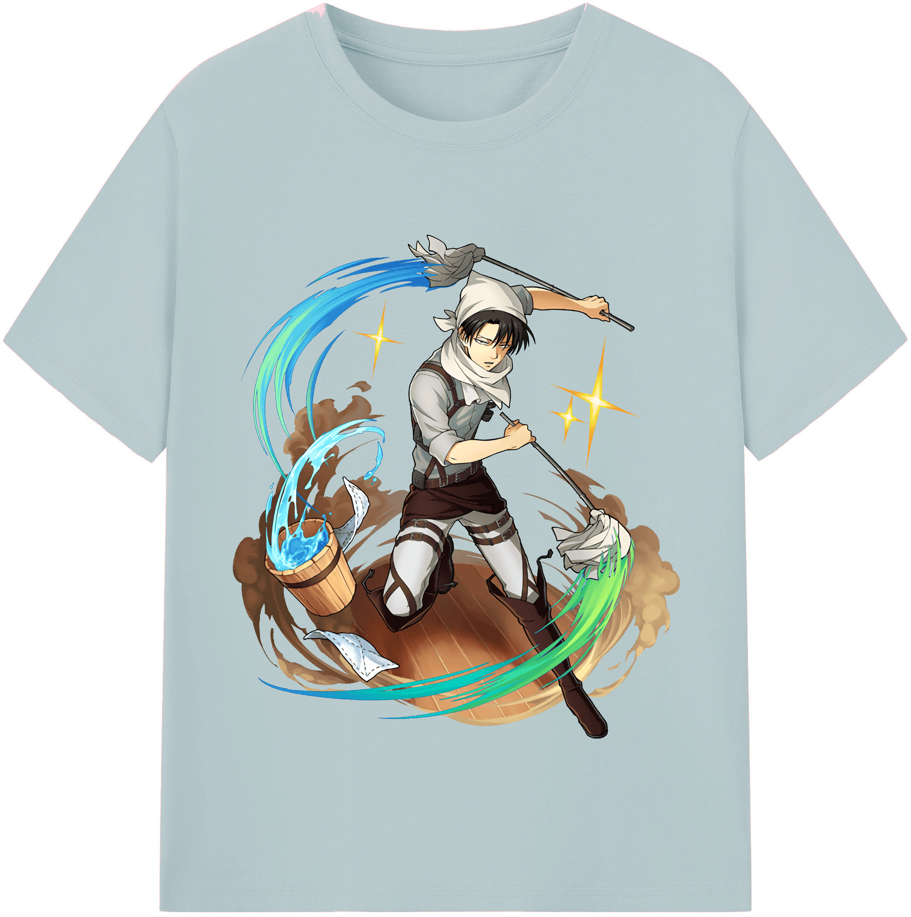 （画像用） 進撃の巨人 リヴァイ·アッカーマン Attack on Titan Levi Ackerman 綿100％半袖Tシャツ（フロントプリント）